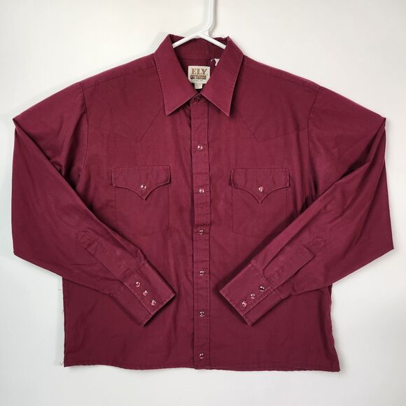 Southwestern Button Down Mens Sz L Brush Popper Pearl Snap Western Cowboy Chore‎ - Picture 1 of 12